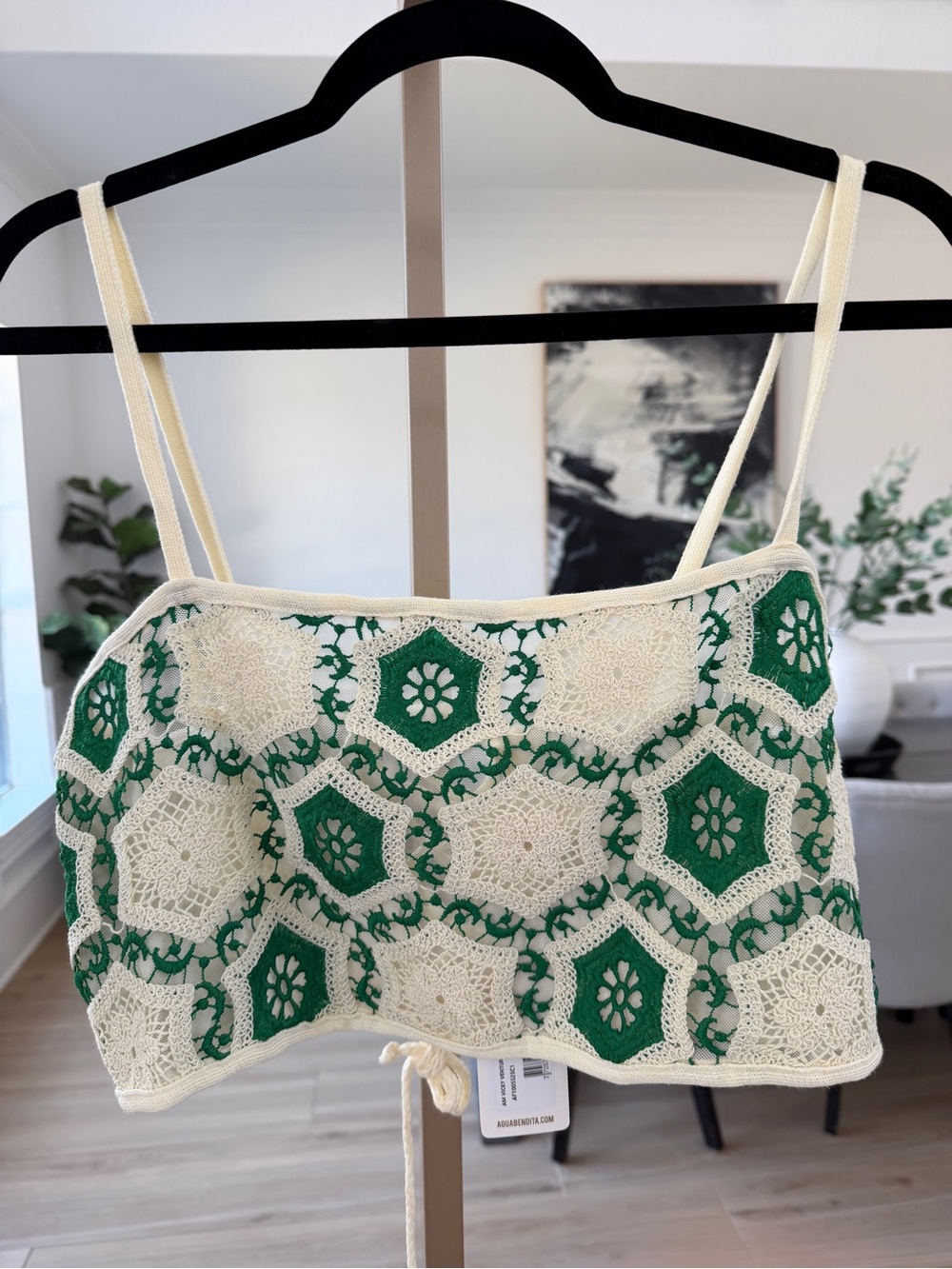 Agua Bendita Ventura Vicky Crochet Crop Top